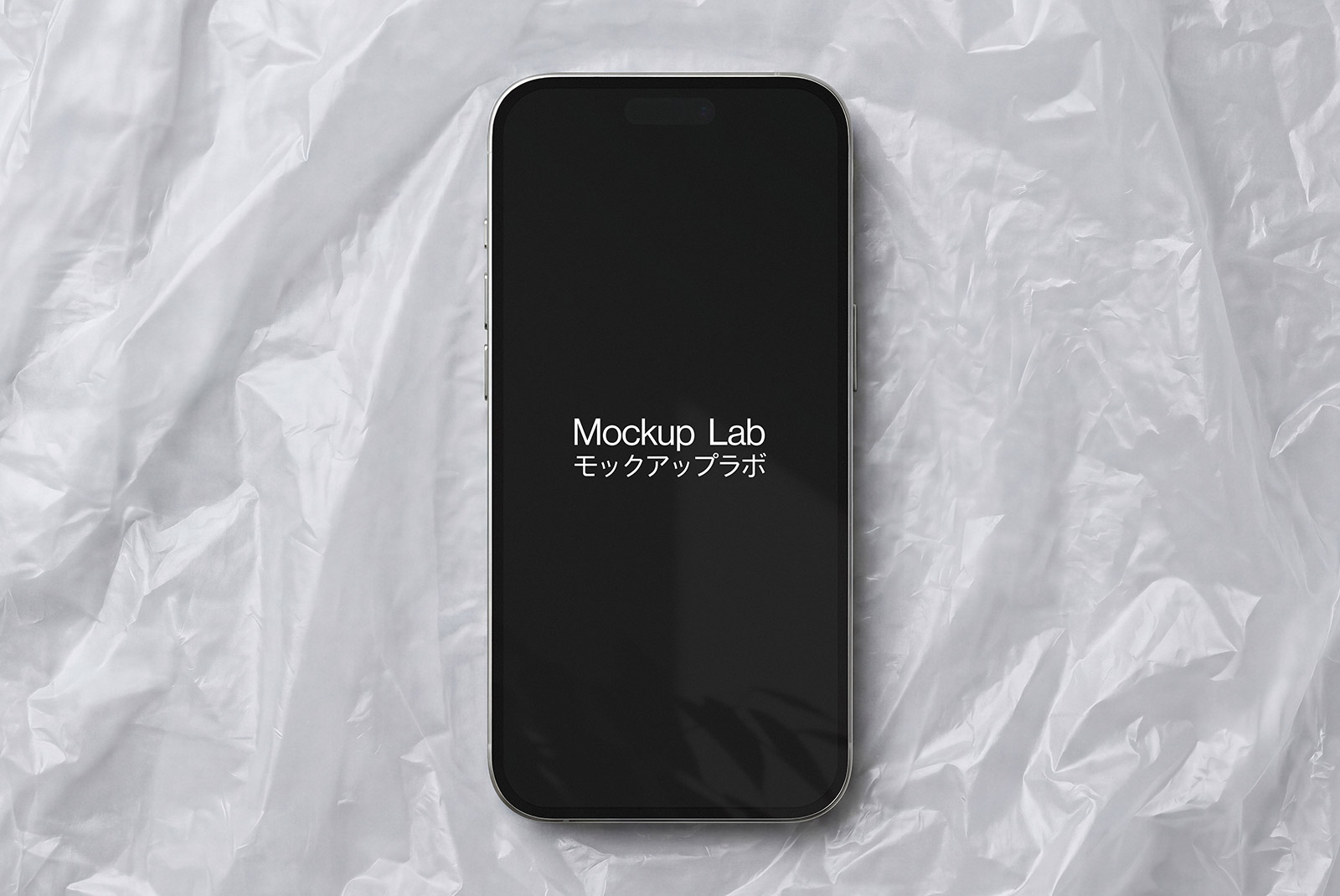 Front view of the iPhone 09ML mockup with a clean, minimalist background.
